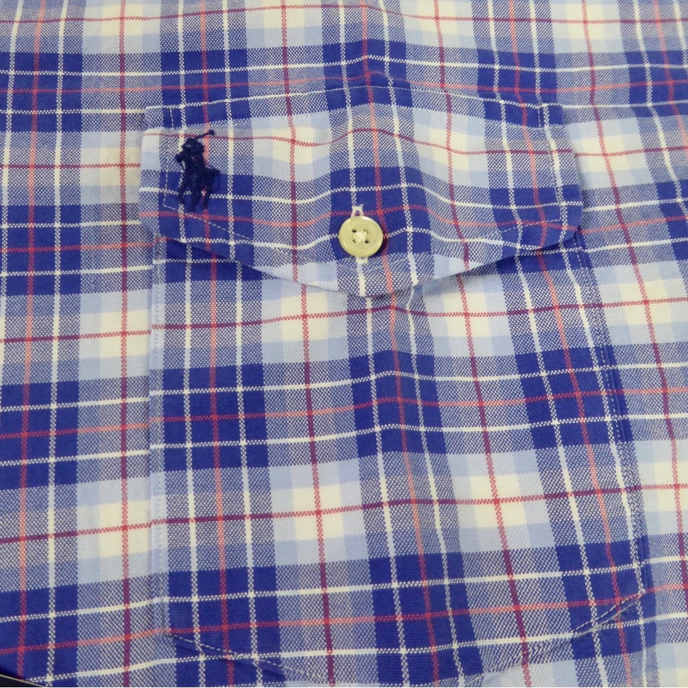 Polo Ralph Lauren Plaid Oxford Short Sleeve Shirt w Chest Pocket NWT New - Picture 4 of 5